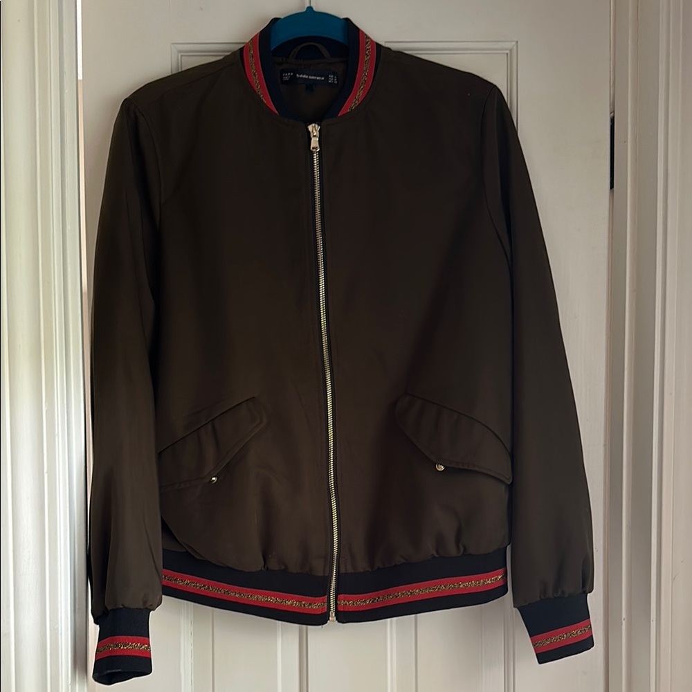 Olive Bomber Jacket - Picture 2 of 3